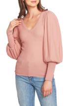 Women's 1.state Blouson Sleeve Textured Sweater, Size - Pink