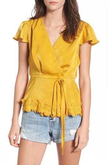 Women's Moon River Satin Wrap Top