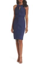 Women's Eliza J Halter Neck Cocktail Sheath - Blue