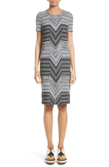 Women's Missoni Patchwork Wool Blend Knit Dress Us / 38 It - Blue