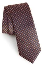 Men's The Tie Bar Floral Network Silk Skinny Tie, Size - Orange