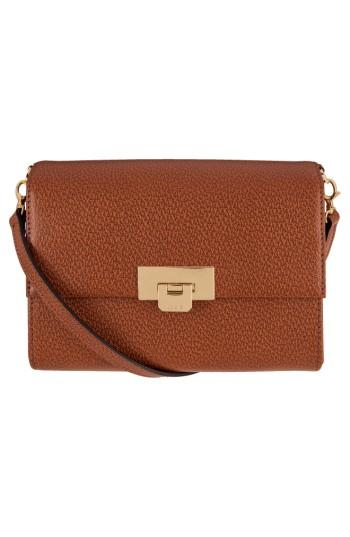 Lodis Stephanie Under Lock & Key - Small Eden Leather Crossbody Bag - Brown