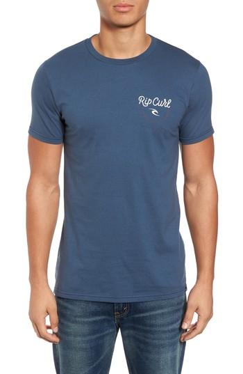 Men's Rip Curl Second Hand Graphic T-shirt, Size - Blue