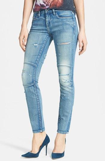 Blanknyc Distressed Patched Skinny Jeans (bees Knees) Womens Bees Knees