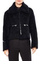 Women's Sandro Genuine Lamb Shearling Jacket - Blue