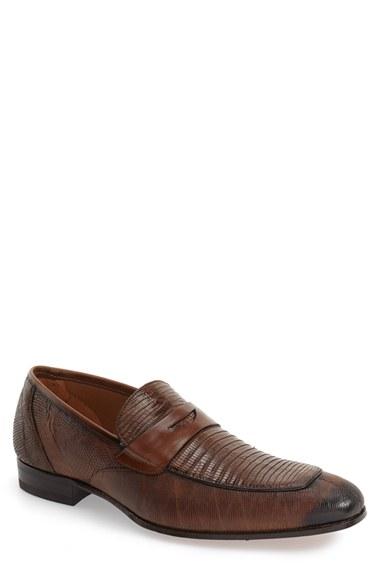 Men's Mezlan 'lipari' Lizard Leather Penny Loafer M - Brown