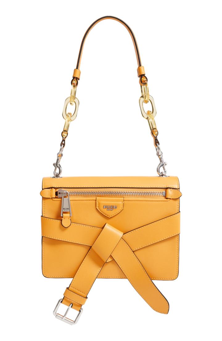 Moschino Belt Leather Shoulder Bag -