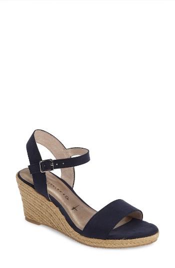 Women's Tamaris Livia Espadrille Wedge Sandal Eu - Blue