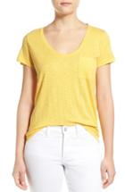 Women's Caslon Relaxed Slub Knit U-neck Tee - Yellow