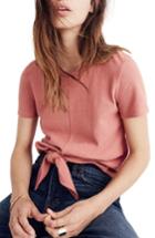 Women's Madewell Modern Tie Front Tee, Size - Pink