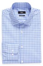 Men's Boss Sharp Fit Check Dress Shirt - L - Blue