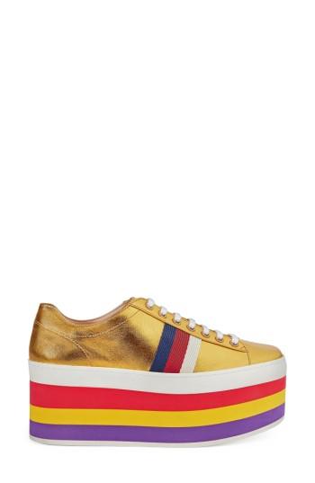 Women's Gucci Peggy Flatform Sneaker .5us / 39.5eu - Metallic