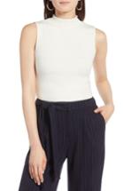 Women's Halogen Jersey Funnel Neck Top, Size P - Ivory