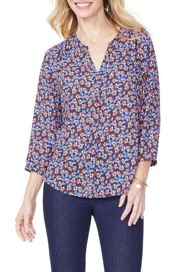 Petite Women's Nydj Pleat Back Blouse P - Red