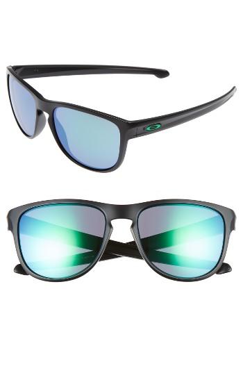Women's Oakley Sliver(tm) 57mm Round Sunglasses - Matte Black/ Jade Iridium