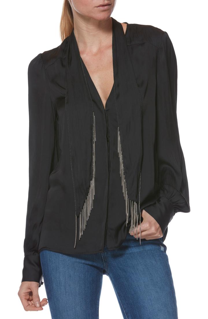Women's Paige Selene Chain Sash Satin Blouse