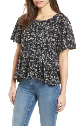 Women's Lucky Brand Floral Peplum Top - Blue