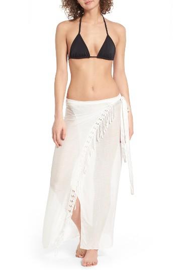Women's Hinge Crochet Trim Pareo, Size - Ivory