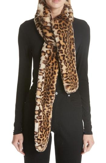 Women's Shrimps Maeve Leopard Print Faux Fur Scarf