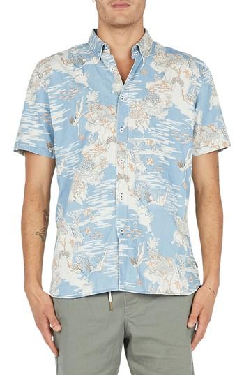 Men's Barney Cools Holiday Woven Shirt - Blue