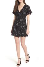 Women's Button Front Skater Dress - Black