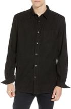 Men's French Connection Regular Fit Mini Check Corduroy Shirt - Black