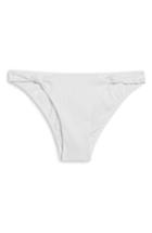 Women's Topshop Ribbed Side Knot Bikini Bottoms Us (fits Like 0) - White