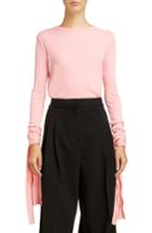 Women's J.w.anderson Ribbed Tie Cuff Tee - Pink