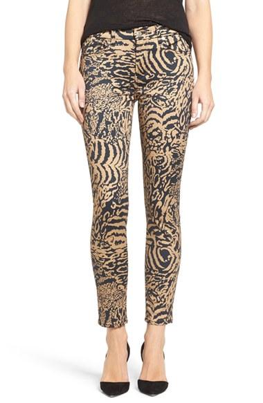 Women's 7 For All Mankind Leopard Print Ankle Skinny Jeans