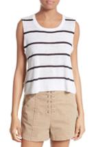 Women's A.l.c. Alma Lace Trim Stripe Top - White