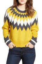 Women's Bp. Mock Neck Colorblock Sweater - Red