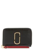 Women's Marc Jacobs Small Snapshot Leather Zip-around Wallet - Black