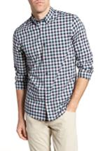 Men's Nordstrom Men's Shop Tech-smart Trim Fit Check Sport Shirt - Blue