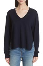 Women's T By Alexander Wang Plaid Back Merino Wool Sweater - Blue