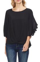 Women's Vince Camuto Ruffled Drop Shoulder Top, Size - Black