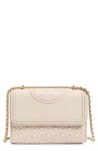 Tory Burch 'small Fleming' Quilted Leather Shoulder Bag - Beige