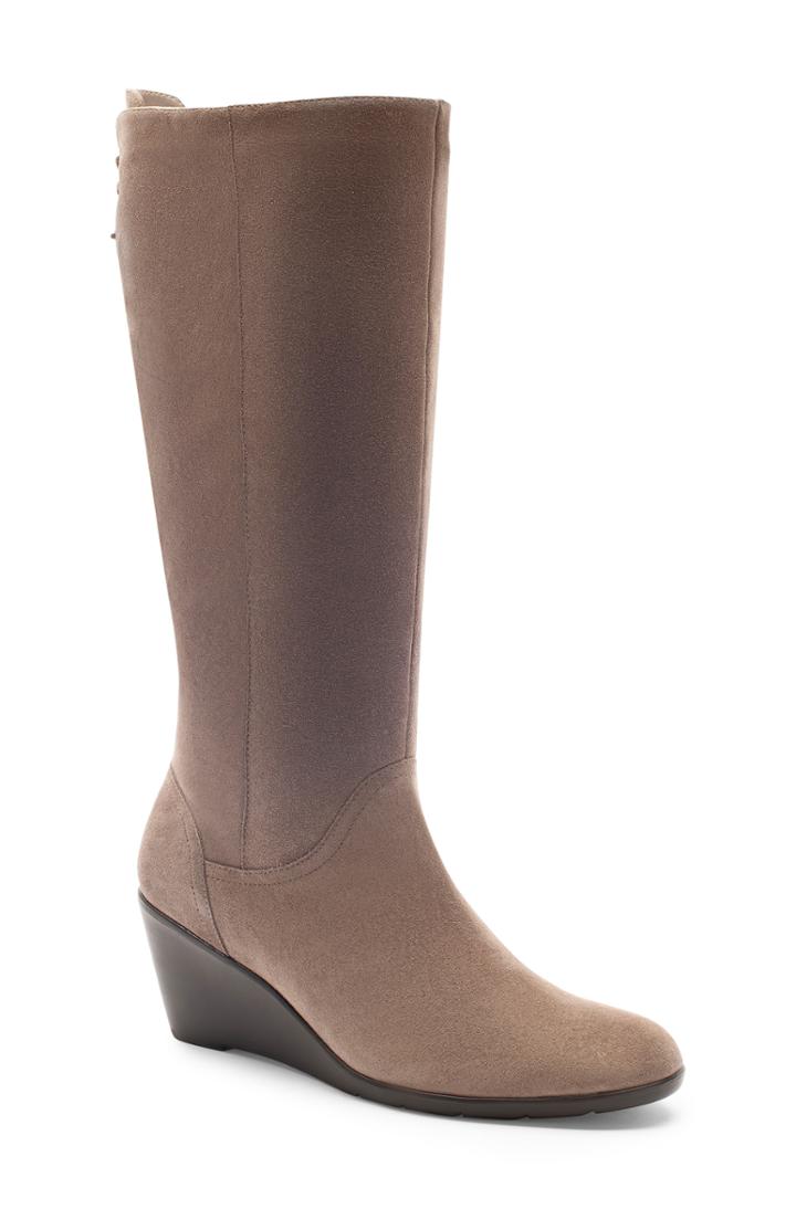 Women's Blondo Larissa Waterproof Wedge Knee High Boot .5 M - Grey