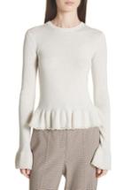 Women's See By Chloe Peplum Wool Sweater - Ivory