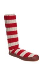 Women's Acorn Print Slipper Sock, Size - Red