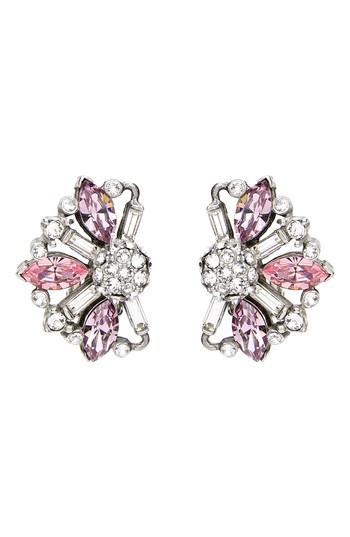 Women's Ben-amun Silver & Pink Crystal Earrings