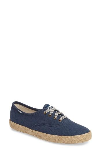 Women's Keds Champion - Salt Wash Jute Sneaker M - Blue