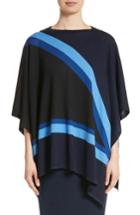 Women's St. John Collection Intarsia Knit Jersey Poncho - Blue