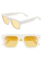 Women's Tom Ford Fausto 53mm Flat Top Sunglasses - Shiny Ivory/ Brown