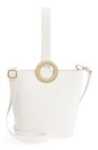 Yoki Bags Structured Faux Leather Bucket Bag - White
