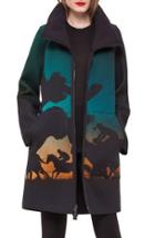 Women's Akris Reversible Turf Print Neoprene Parka