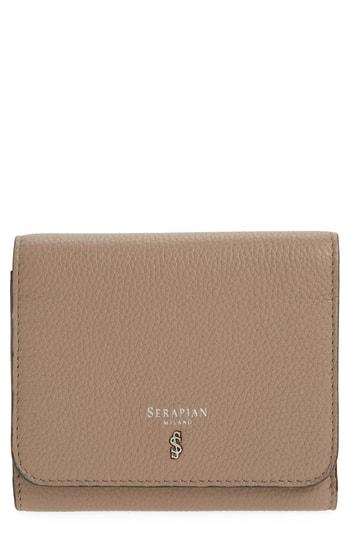 Women's Serapian Milano Rugia French Small Flat Wallet - Beige