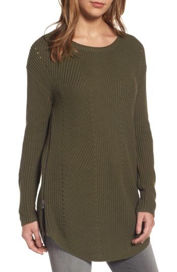 Women's Caslon Rib Knit Cotton Tunic - Green
