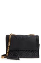 Tory Burch Small Fleming Quilted Lambskin Leather Convertible Shoulder Bag - Black