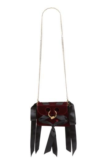J.w.anderson Mini Pierce Velvet Bag - Burgundy