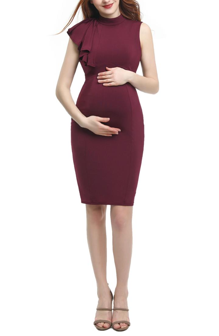 Women's Kimi And Kai Josephine Ruffle Maternity Sheath Dress